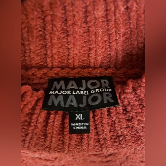 Major Labor Group Rust colored long sleeve knit sweater women’s size XL - Picture 4 of 6